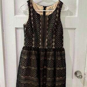 Minuet Black Lace Overlay Dress